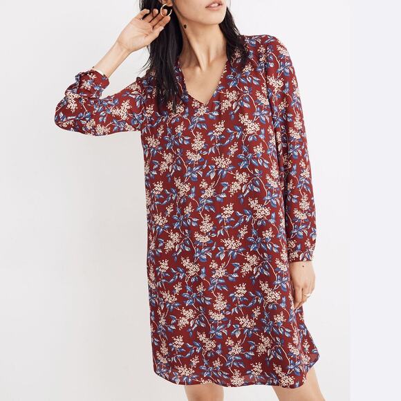 Madewell Button Back Mini Dress in Antique Flora Size XXS - Picture 1 of 8